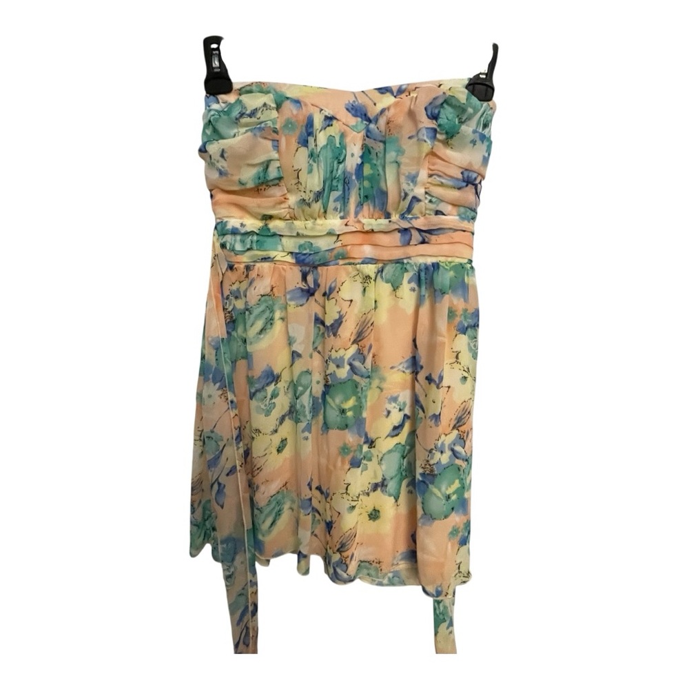 Trixxi Orange Pink Strapless Sundress for Weddings